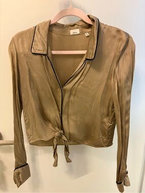 Wilfred octave blouse XXS tie blouse with Black Piping